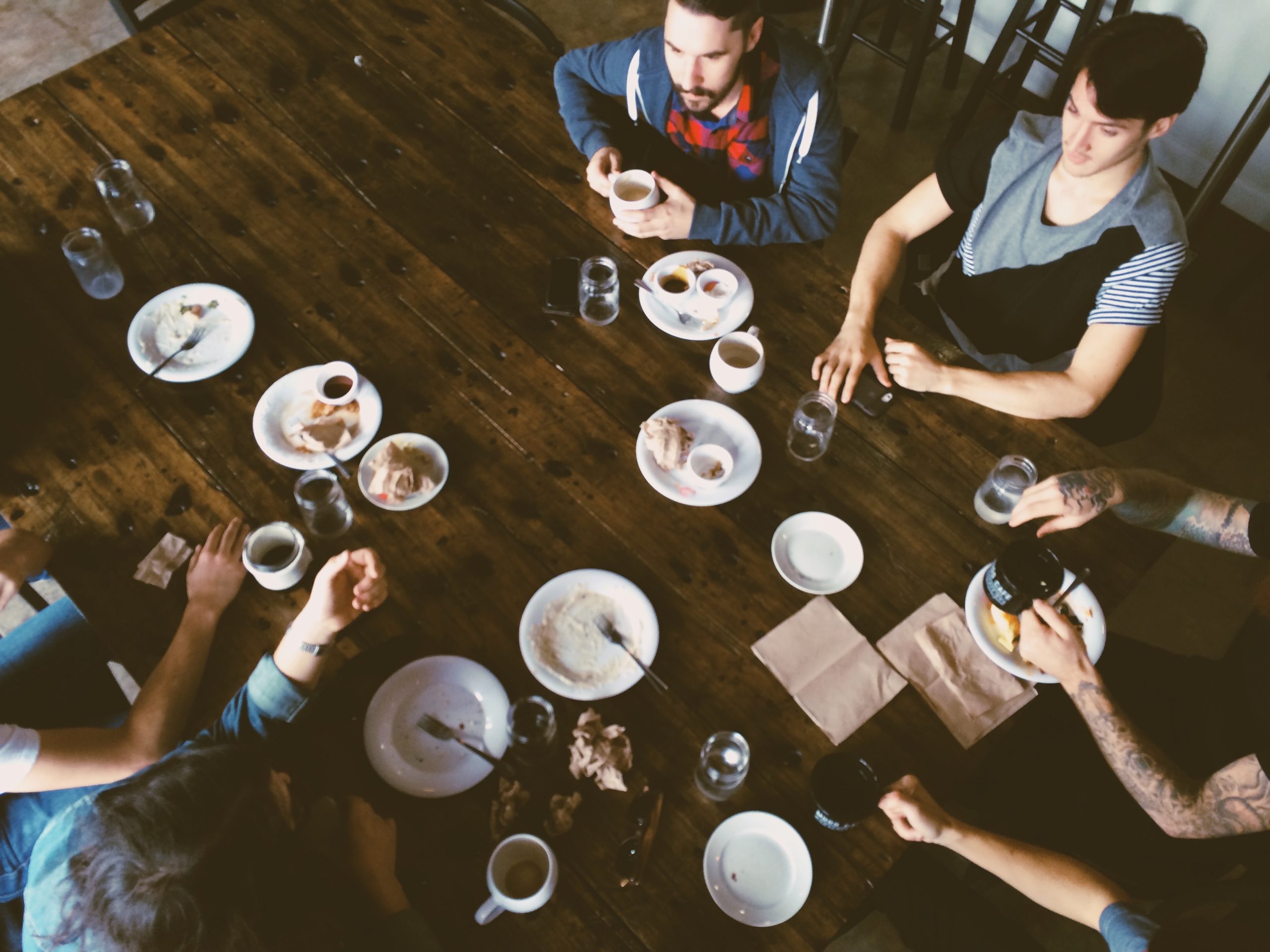 People eating at a table